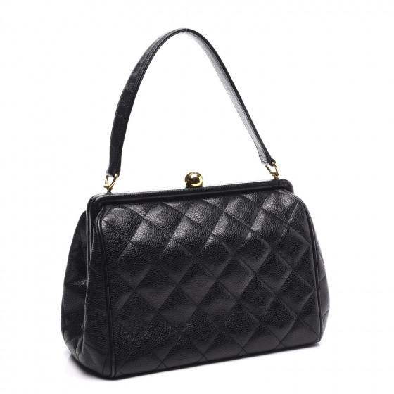 CHANEL Caviar Quilted Frame Bag Black 570135 | FASHIONPHILE