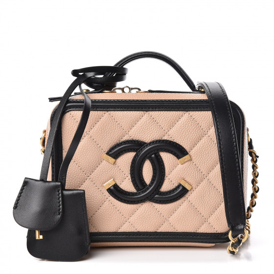 chanel caviar quilted small cc filigree vanity case