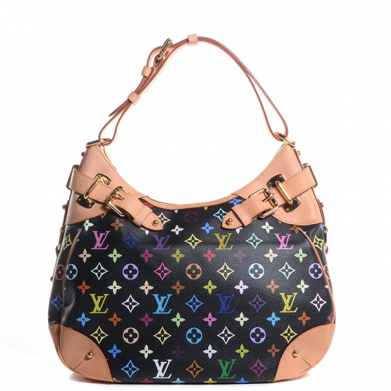 louis vuitton black bag with colored letters