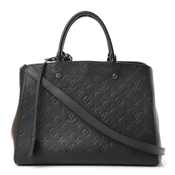 louis vuitton black monogram empreinte montaigne gm bag