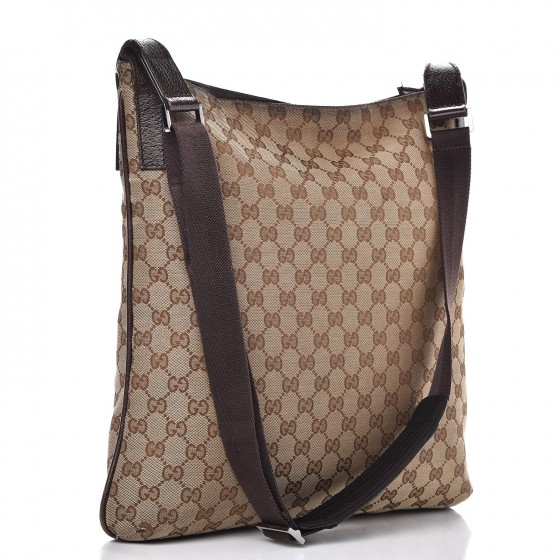 GUCCI Monogram Large Messenger Bag Dark Brown 282629