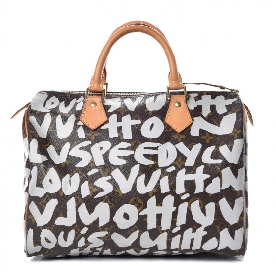 LOUIS VUITTON Monogram Graffiti Speedy 30 Silver 405167