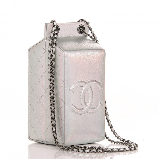 silver chanel milk carton bag original price