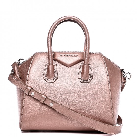 Givenchy Metallic Sugar Goatskin Mini Antigona Light Pink