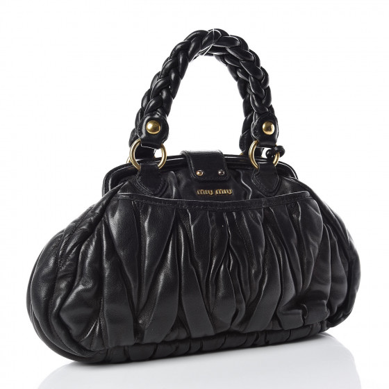 miu coffer matelassé nappa leather handbag