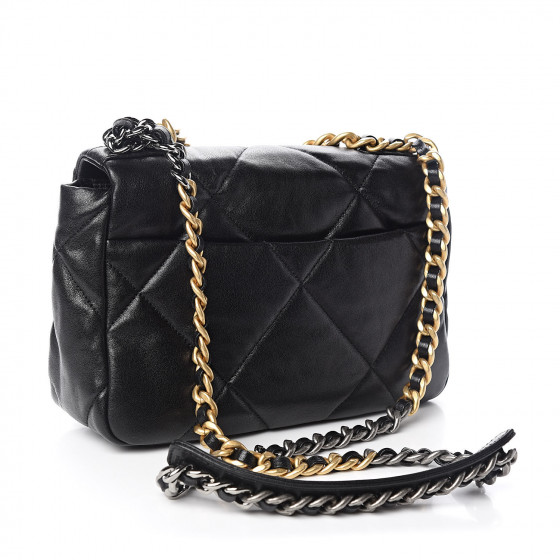 goatskin quilted medium chanel 19 flap black