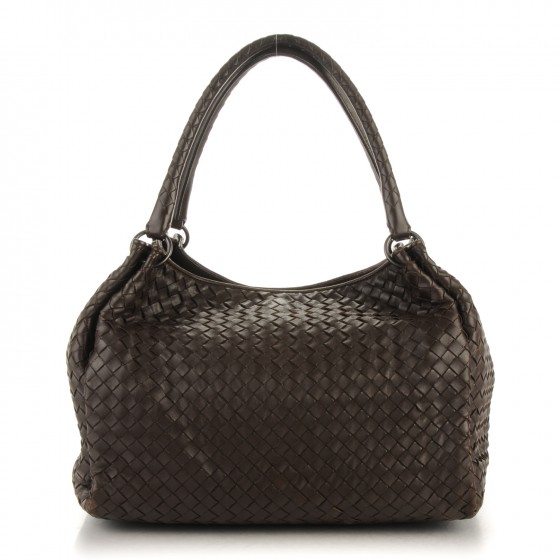 BOTTEGA VENETA Nappa Intrecciato Parachute Bag Ebano 165637