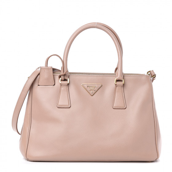 prada saffiano small double tote