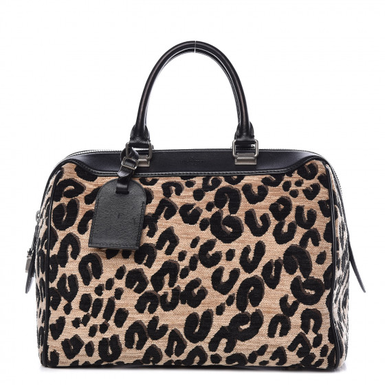 LOUIS VUITTON Jacquard Velvet Leopard Print Stephen Sprouse Speedy 406653