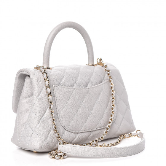 chanel coco handle light grey