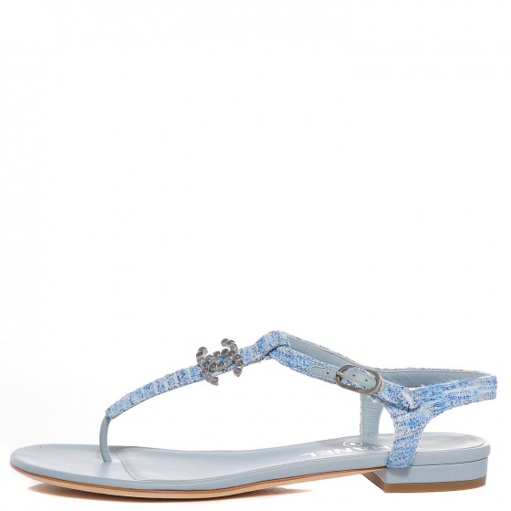 chanel blue sandals