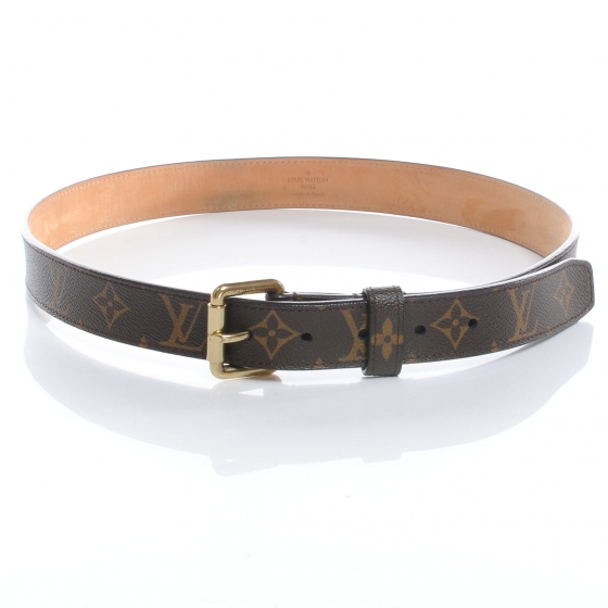 LOUIS VUITTON Monogram Belt Gold Buckle 90 36 48600