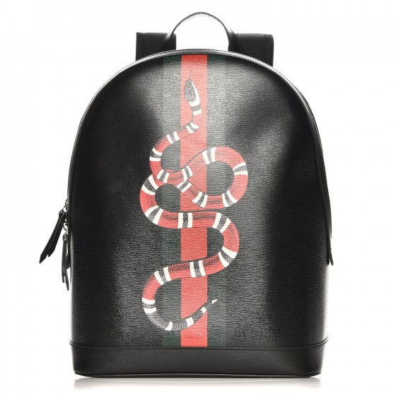 GUCCI Calfskin King Snake Backpack Black 209779