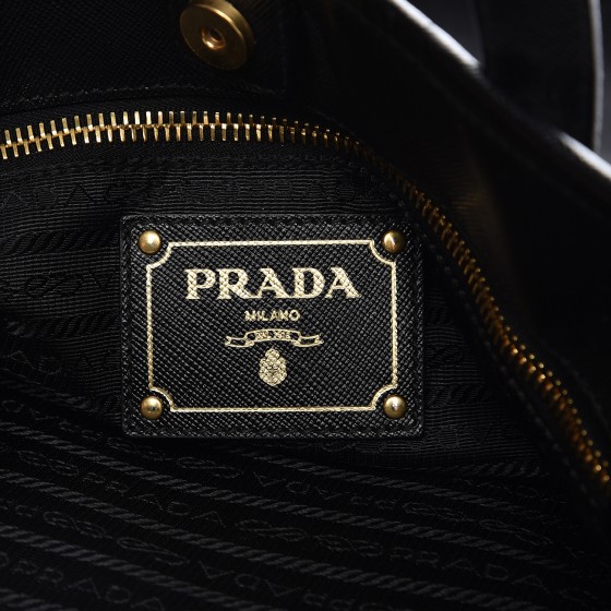 PRADA Tessuto Nylon Oro Tote Nero Black 212656