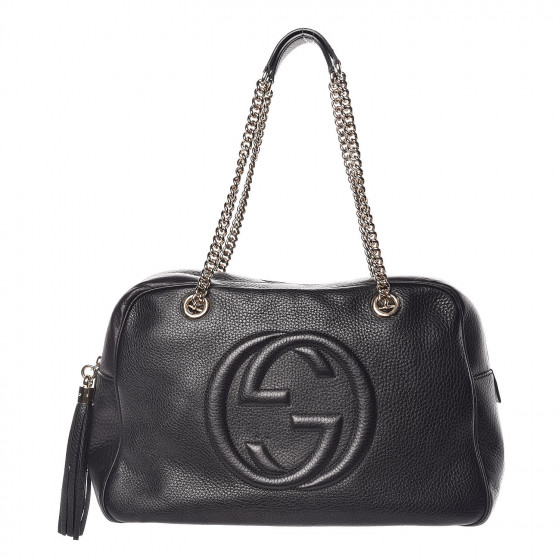 gucci soho pebbled leather shoulder bag