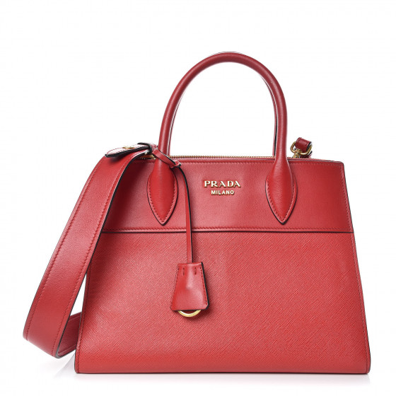 PRADA Saffiano City Calfskin Small Esplanade Tote Rosso 392043