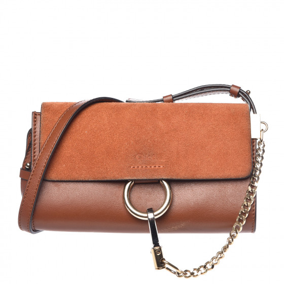 chloé mini faye leather & suede shoulder bag