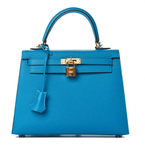 HERMES Epsom Kelly Sellier 25 Bleu Zanzibar 542754