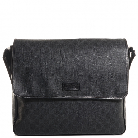 gucci black messenger canvas bag