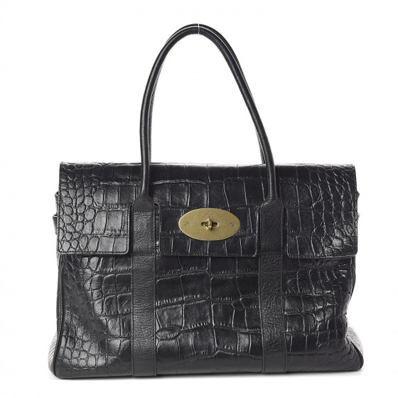 black croc mulberry bayswater