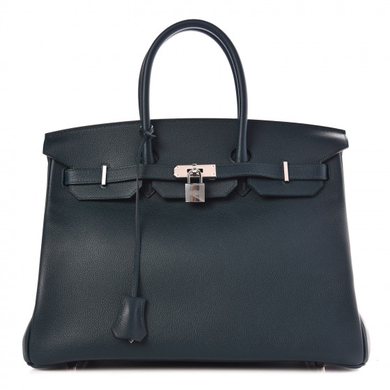 HERMES Taurillon Novillo Birkin 35 Vert Cypress 365168