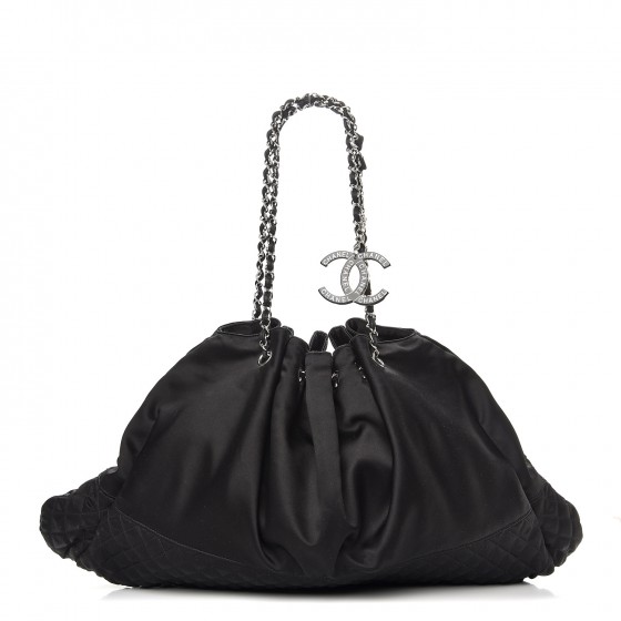 CHANEL Satin Melrose Hobo Black 229407 | FASHIONPHILE