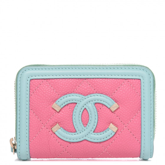 blue and pink purse