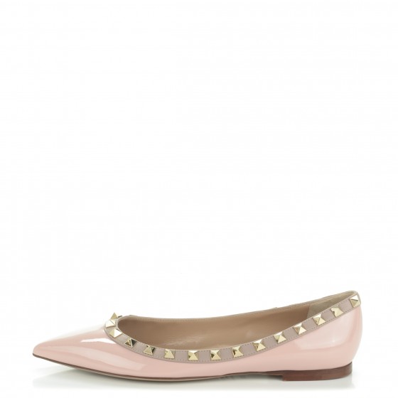 valentino rockstud flats pink