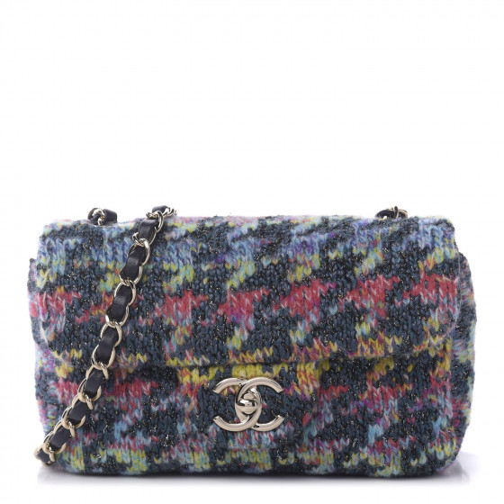 CHANEL Knit Mini Rectangular Flap Multicolor 631968 | FASHIONPHILE