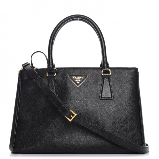 prada saffiano small double tote