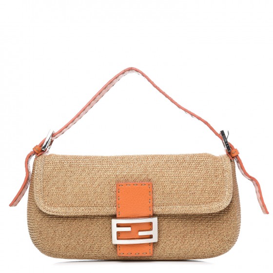 FENDI Raffia Baguette Orange 315025