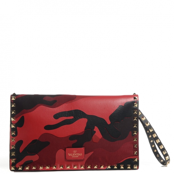 valentino camo clutch