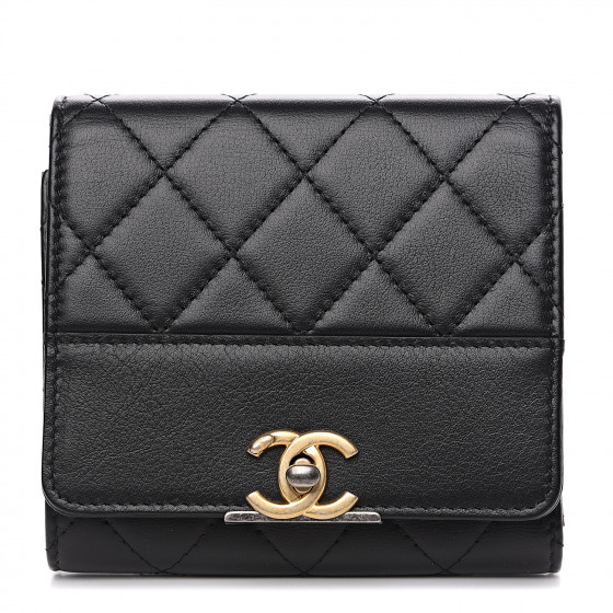 chanel flap wallet black