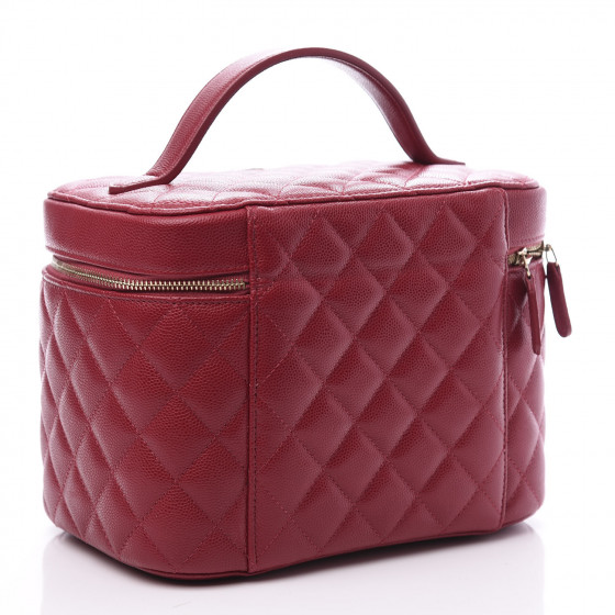 CHANEL Caviar Quilted Large Vanity Pouch Red 563857 | FASHIONPHILE