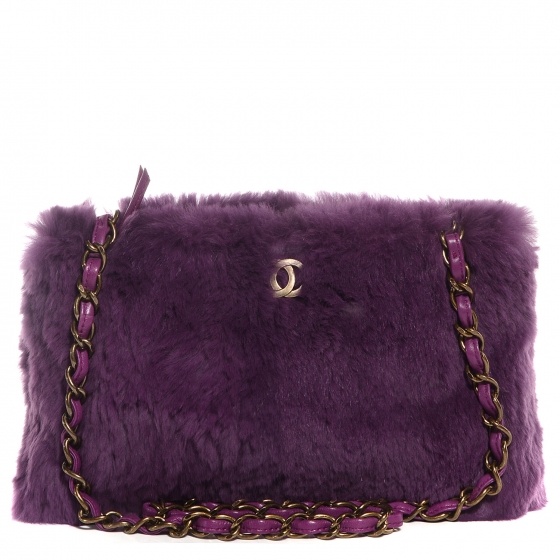 purple fur bag