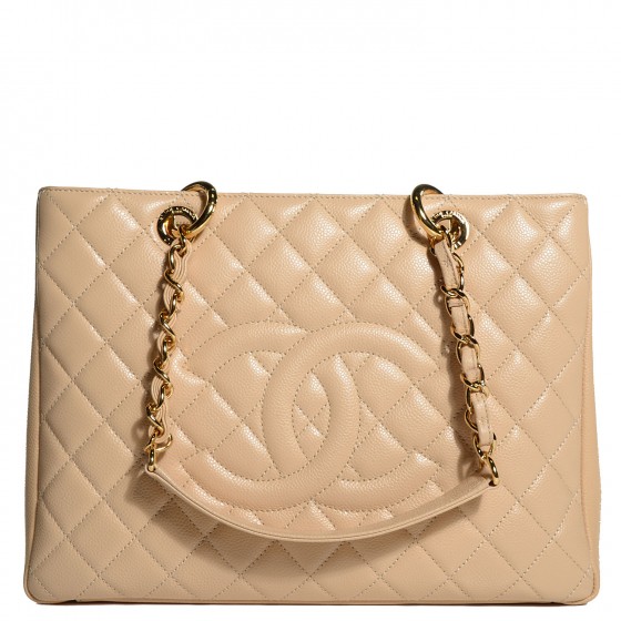 chanel quilted caviar tote