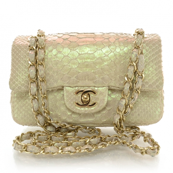 CHANEL Iridescent Python Mini Flap 37757