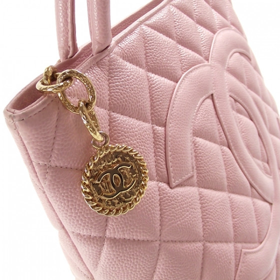 CHANEL Caviar Medallion Tote Pink 13053 | FASHIONPHILE