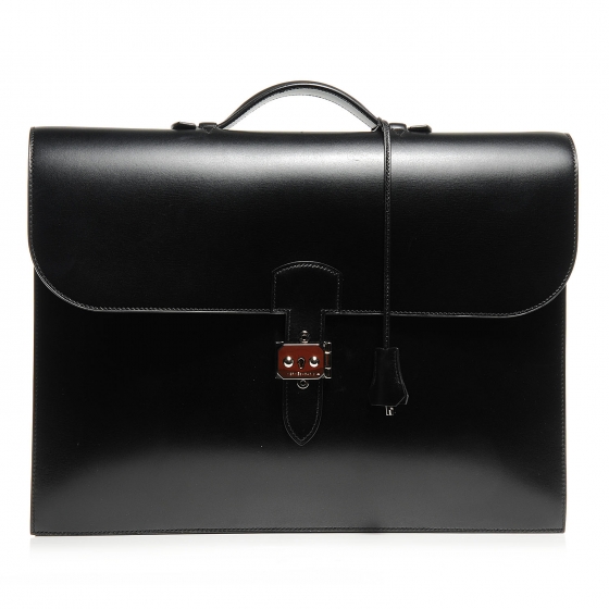 HERMES Box Sac a Depeche 41 Serviette Briefcase Noir 53601