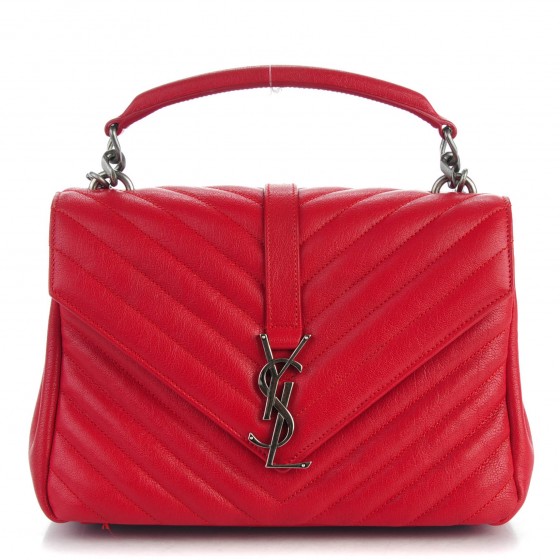 ysl college bag red