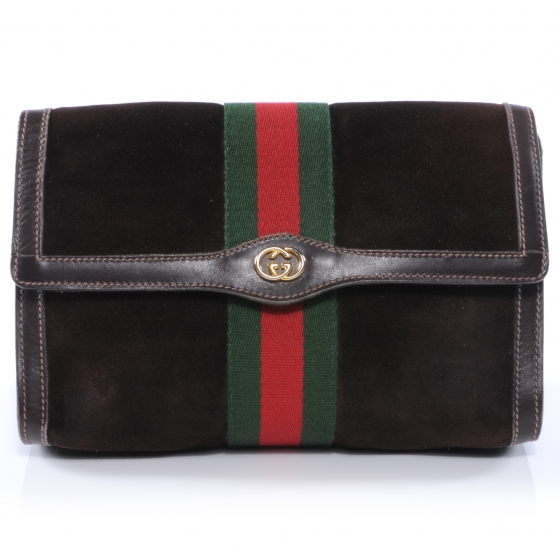 gucci suede clutch bag