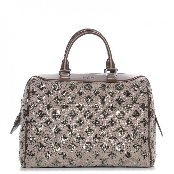 LOUIS VUITTON Sequin Monogram Sunshine Express Speedy Khaki 211386