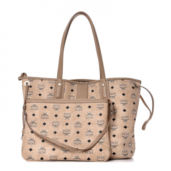 mcm liz reversible shopper large beige