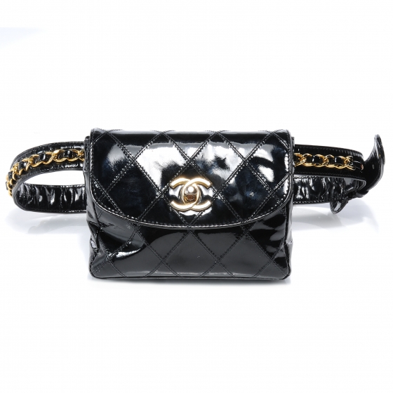 chanel waist bag black