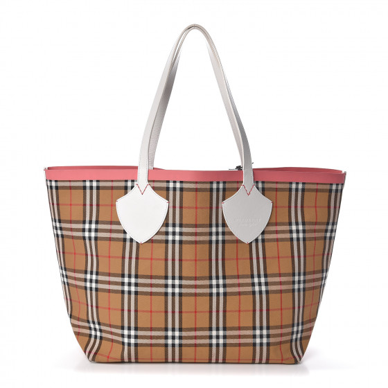 the giant reversible tote in vintage check