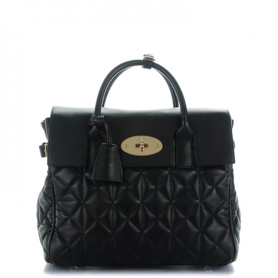 mulberry black quilted bag