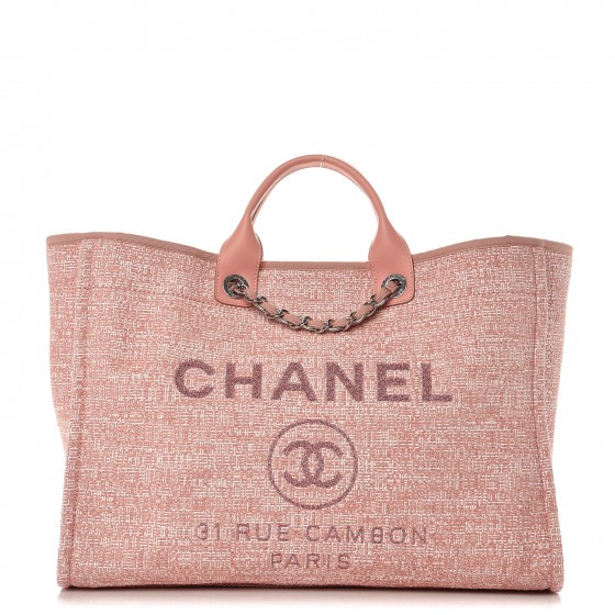 chanel canvas tote pink