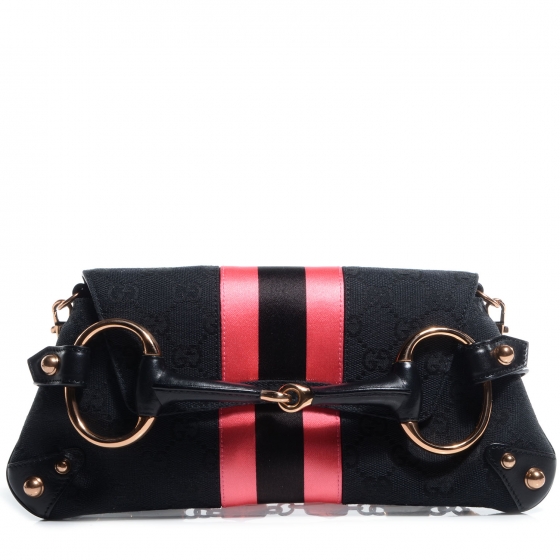 gucci monogram horsebit clutch