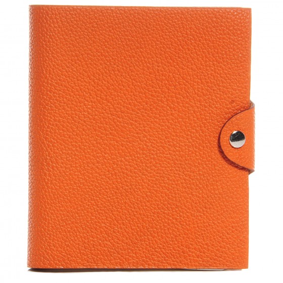 HERMES Togo Ulysse PM Notebook Cover Orange 91164