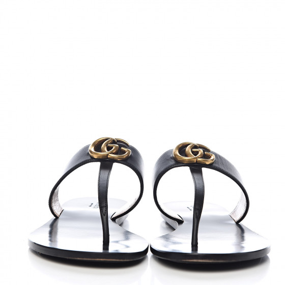 gucci marmont thong sandals black